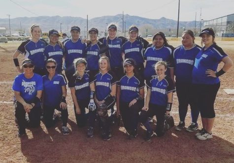 Bronco Softball at Yerington. 
Photo by Liza Joya 