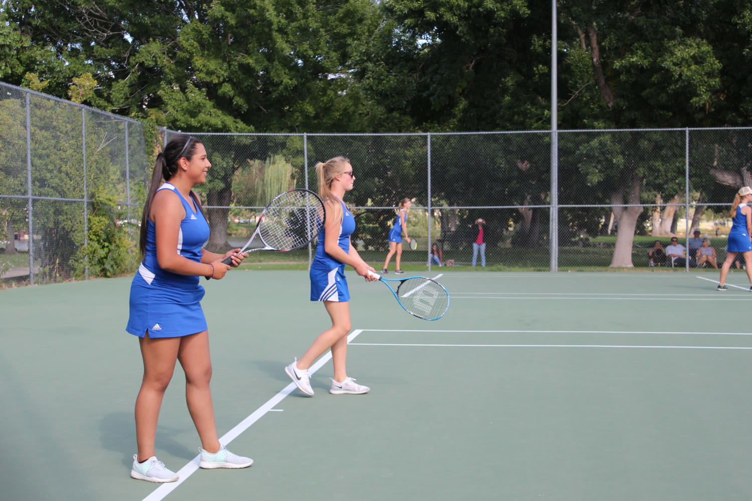 Emelli Mora and Kori Boxley stare down the opposition during last Thursdays match against the Burroughs