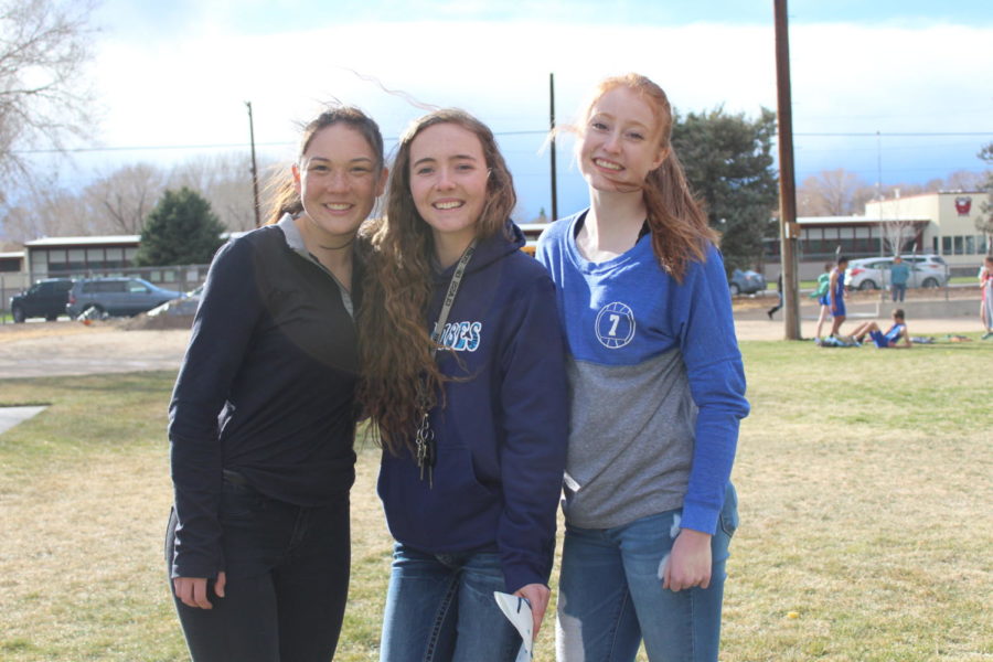 Photo by Paige Lary.
Bronco Track Fans!
Left to Right
K. Lamb, L. McGrale, R. Riesen. 