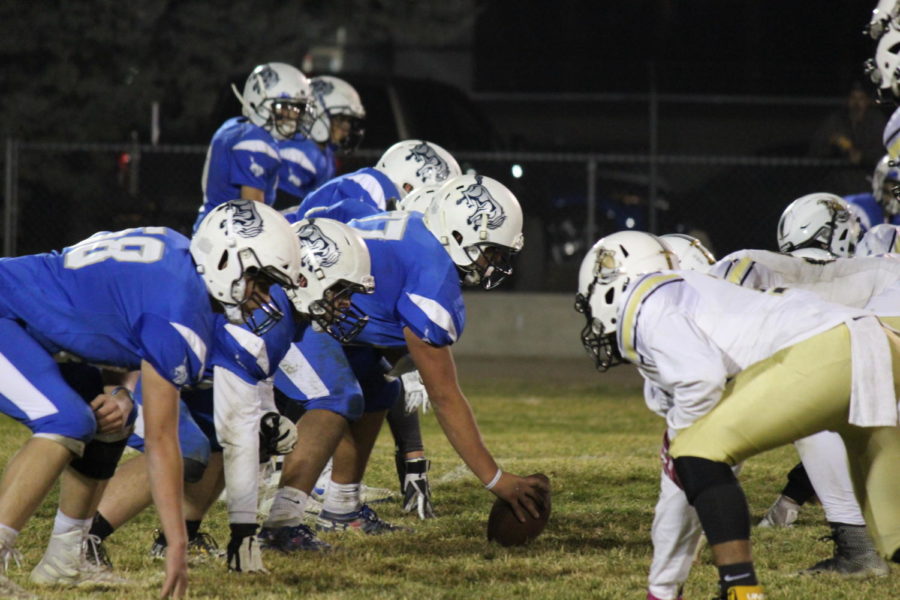 O-line getting ready for a play