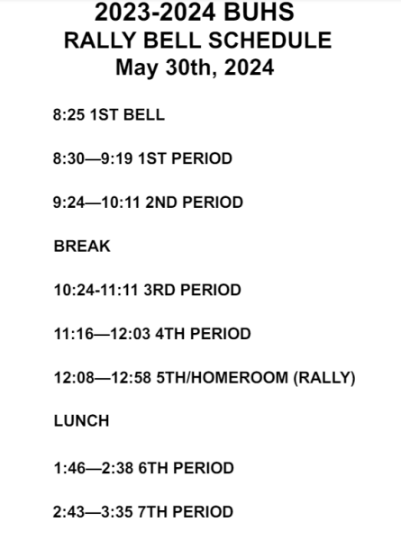 Rally Bell Schedule