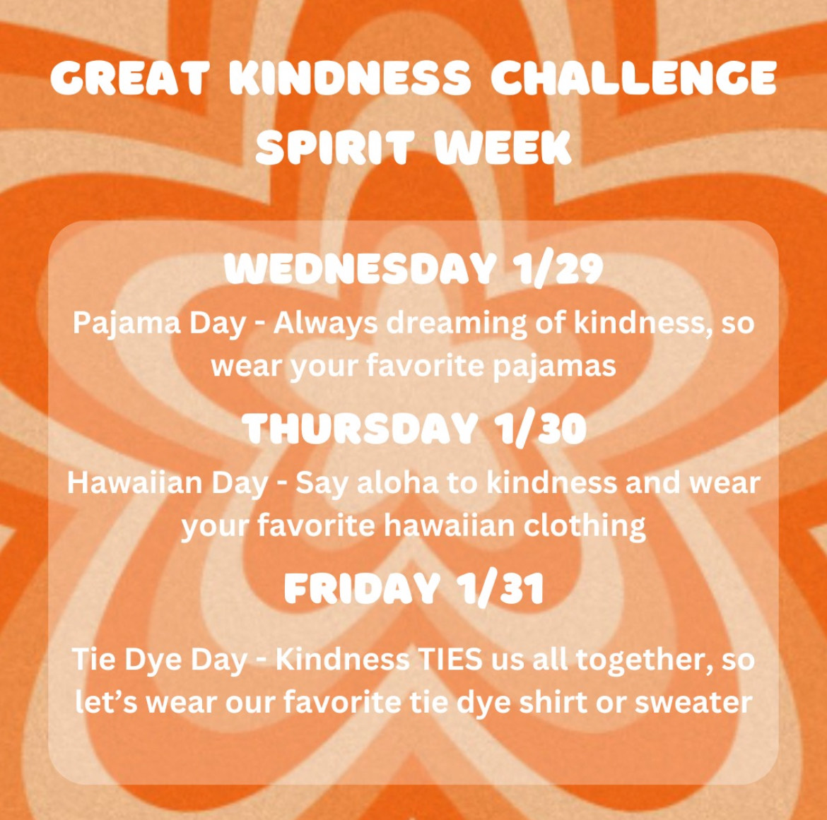 BUHS kindness week spirit day