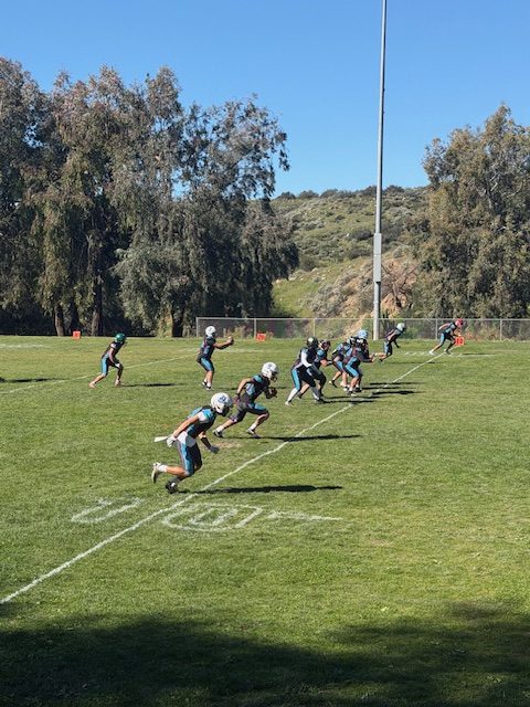 The "Black" team in warmups. 